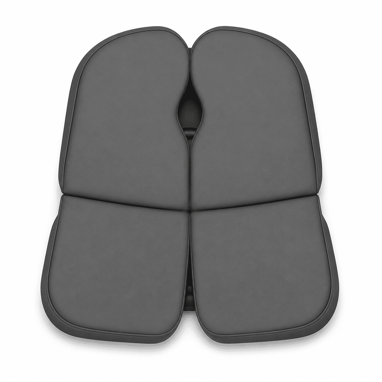 Coussin APORIA® Standard vu de dessus avec sa housse noire : portance continue sur quatre appuis indépendants