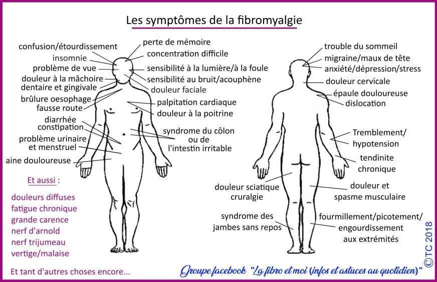 Schéma symptômes fibromyalgie